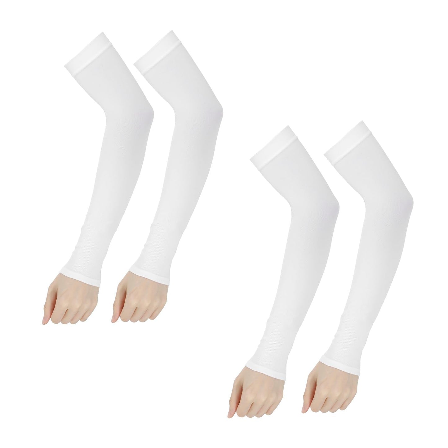 Ouligay 2 Pairs UV Sun Protection Sleeves for Men Women Cooling Arm Sleeves UPF 50 Sport Arm Compression Sleeve Tattoo Cover Up Sleeve