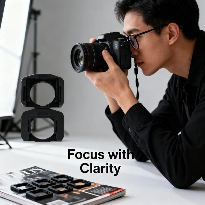 1.5X 6 Viewfinder Eyepiece Magnifier Fixed Focus for DSLR Camera, Mount Bases, Black - Clear Focus, Optical Glass