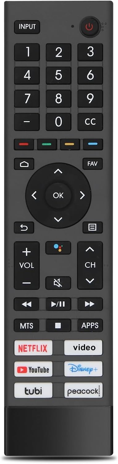 Tsinghcw for Hisense Tv Remote Replacement,Universal Remote Control for Hisense Android Smart TVNo Voice, No Pairing