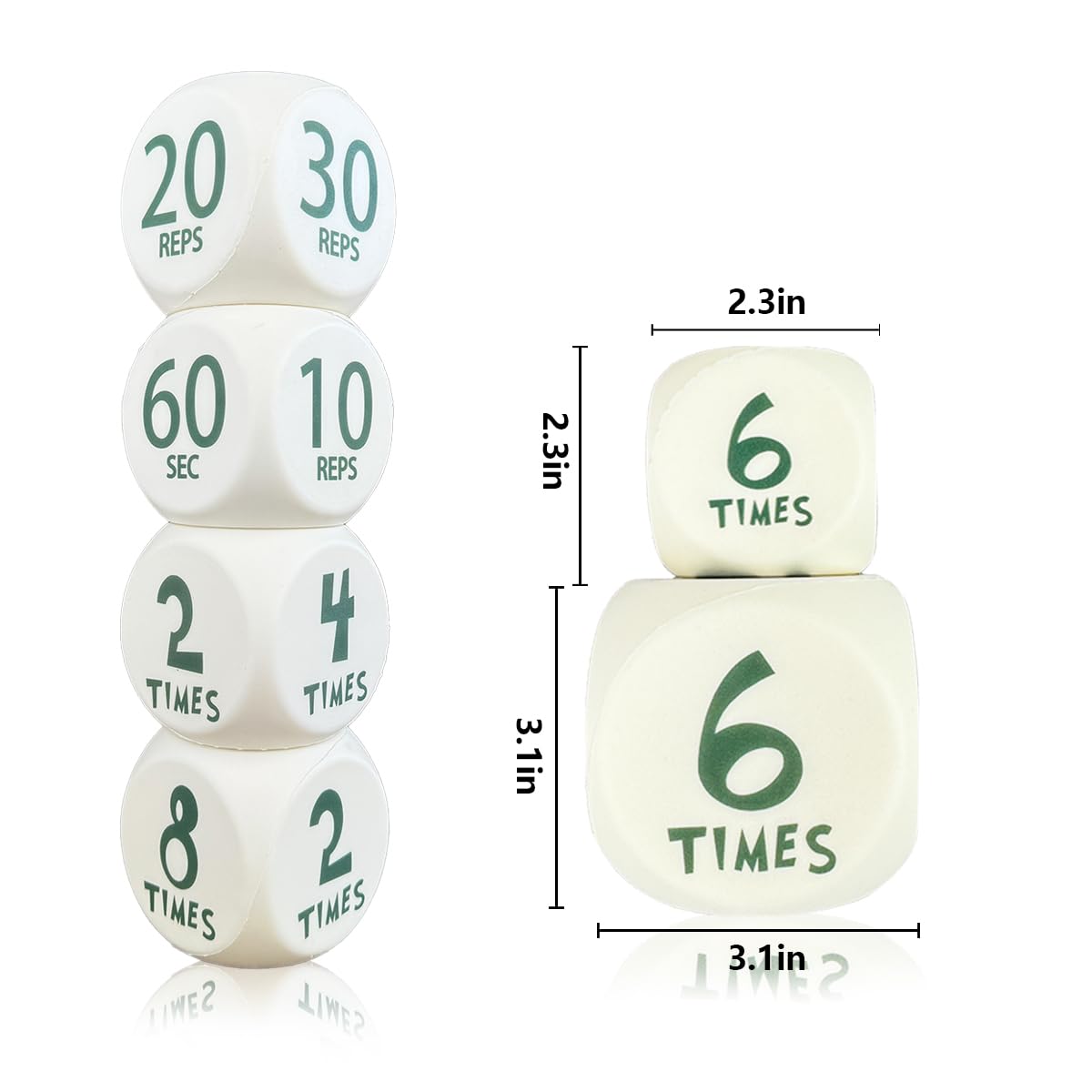 Exercise Dice, 6-Sided Foam Fitness Dice for Solo or Group Classes, Dynamic Workout Equipment (A)
