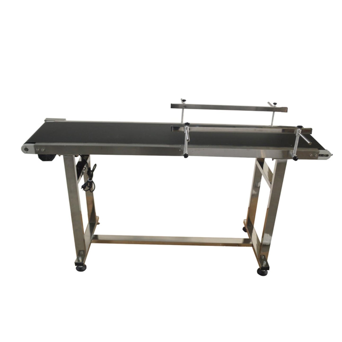 THUXEON 110V PVC Belt Conveyor with Double Guardrail, Conveyor Length 59inch Belt Width 11.8inch, Flat Conveyor Belt Systems with Anti-Static and Adjustable Speed for Industrial Transport