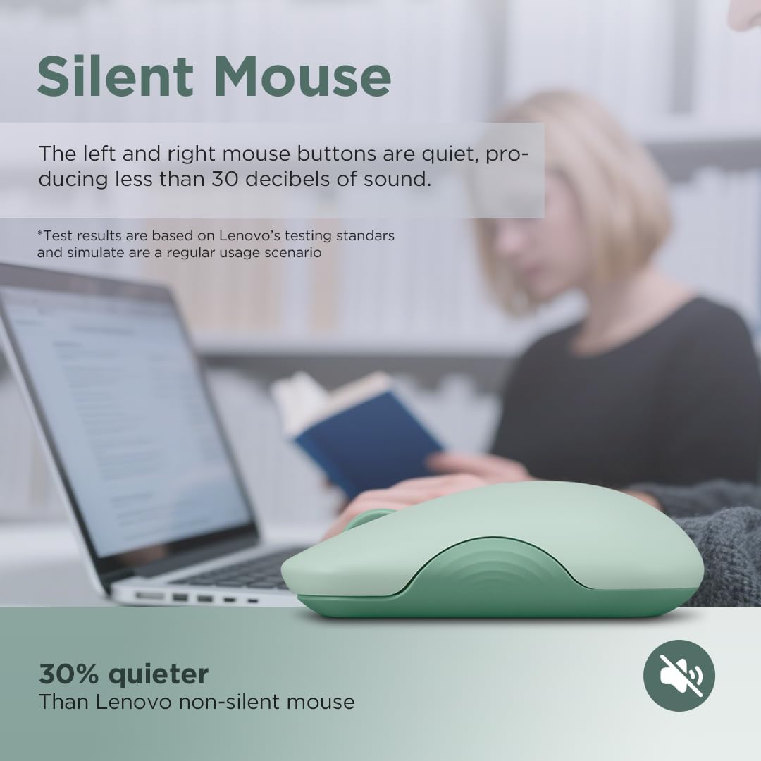 Lenovo 350 3 (1000, 1600, 2400), 36 2 Wireless Bluetooth Mouse, Silent Click, Level DPI Month Battery Life, Device