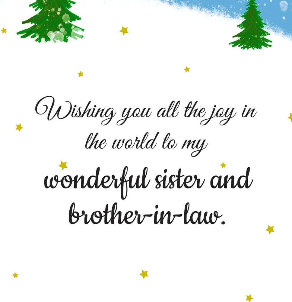 Prime Greetings Christmas Card - Eco-Friendly Design for Sister & Brother-in-Law | 5in x 7.75in, Thick Card Stock