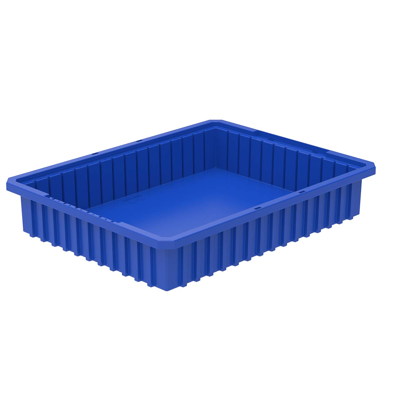 Akro-Mils 33224 Akro-Grid Plastic Slotted Dividable Modu Box Stackable Grid Storage Tote Container, (22-3/8-Inch L x 17-3/8-Inch W x 4-Inch H), (6 Pack), Blue