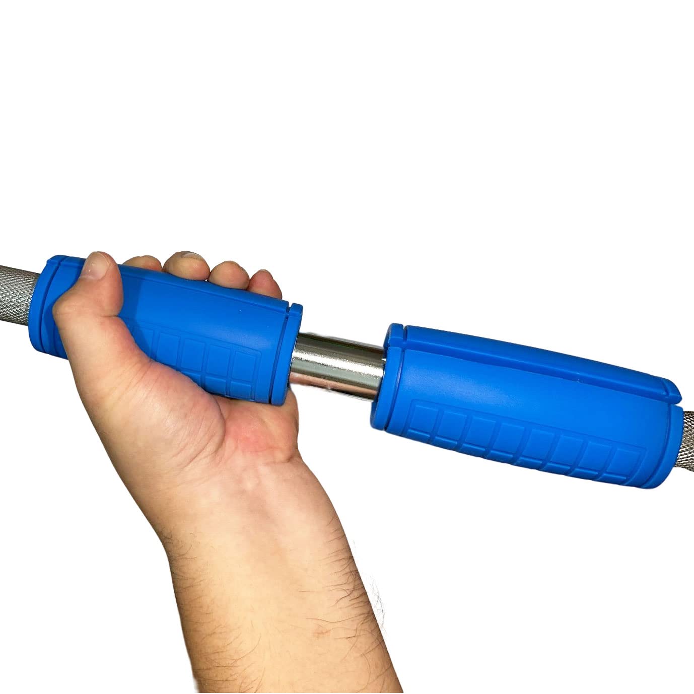 qibylift Pull Up Thick Bar Adapter, Weight Grips Bar Fit for Standard Barbell - Dumbell Handles, Silicone Rubber Barbell Grips for Weight Lifting Cable Attachments & Fitness Training (Blue)