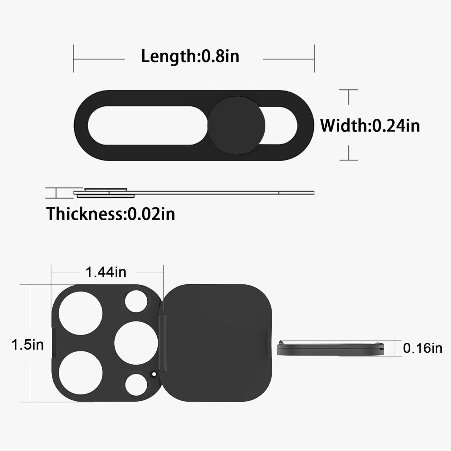 EYSOFT 16 16 Recognition2Pack Privacy Cover Compatible for iPhone Pro/iPhone Pro Max with Front Camera Cover,Protect