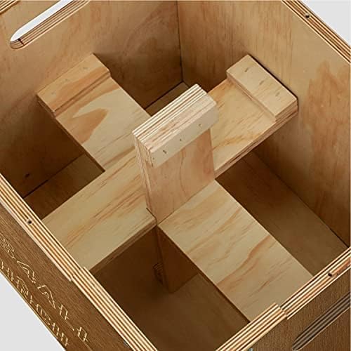 Yes4All Plyo Box, 3-in-1 Wooden Box Jumps for Home Gym (12/14/16?¯in), 450 lbs Boxes Step Up with Smooth Edges & Wide Built-in Handles for Jumping, Strength Training, Lunges, Squats, Dips