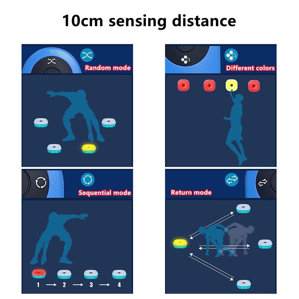 EAS1SOOPE Reaction Training Lights for Improves Reaction Time Speed and Agility of Athletes, Physical & Neurological Therapists, No App(Blue,A Set of 3 Lamps)