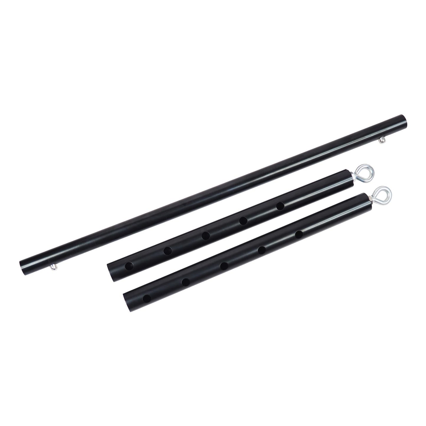 Spreader Bar Black Silver Red Gold Adjustable Exercise Stainless Steel Bar with 2 Fixed Rings, Yoga Training Fitness Gear, Workout Bar,Sports Gym Kit (Black)