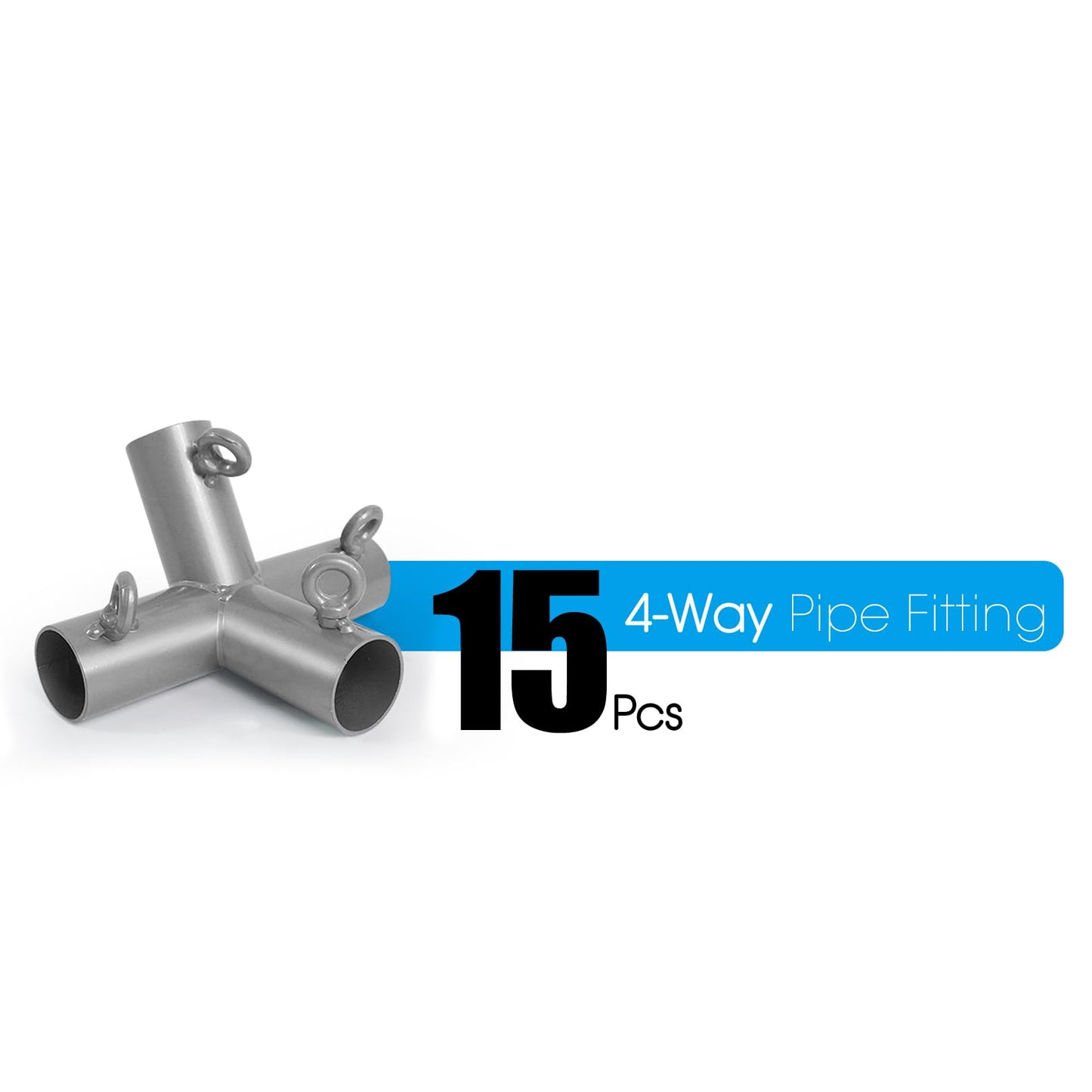 Aoneky 1 3/8'' 6/8/10-Legs High Peak Corner Canopy Fitting Couplers Kit - Frame Carport Connectors, Silvery (10 Leg Canopy Top Kit)
