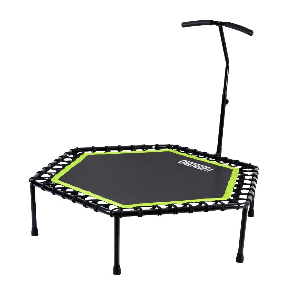 ONETWOFIT 42"/45" Rebounder Trampoline for Adults, Silent Mini Trampoline Indoor Exercise Fitness Trampoline Bungee Rebounder Workout Max Load 330lbs