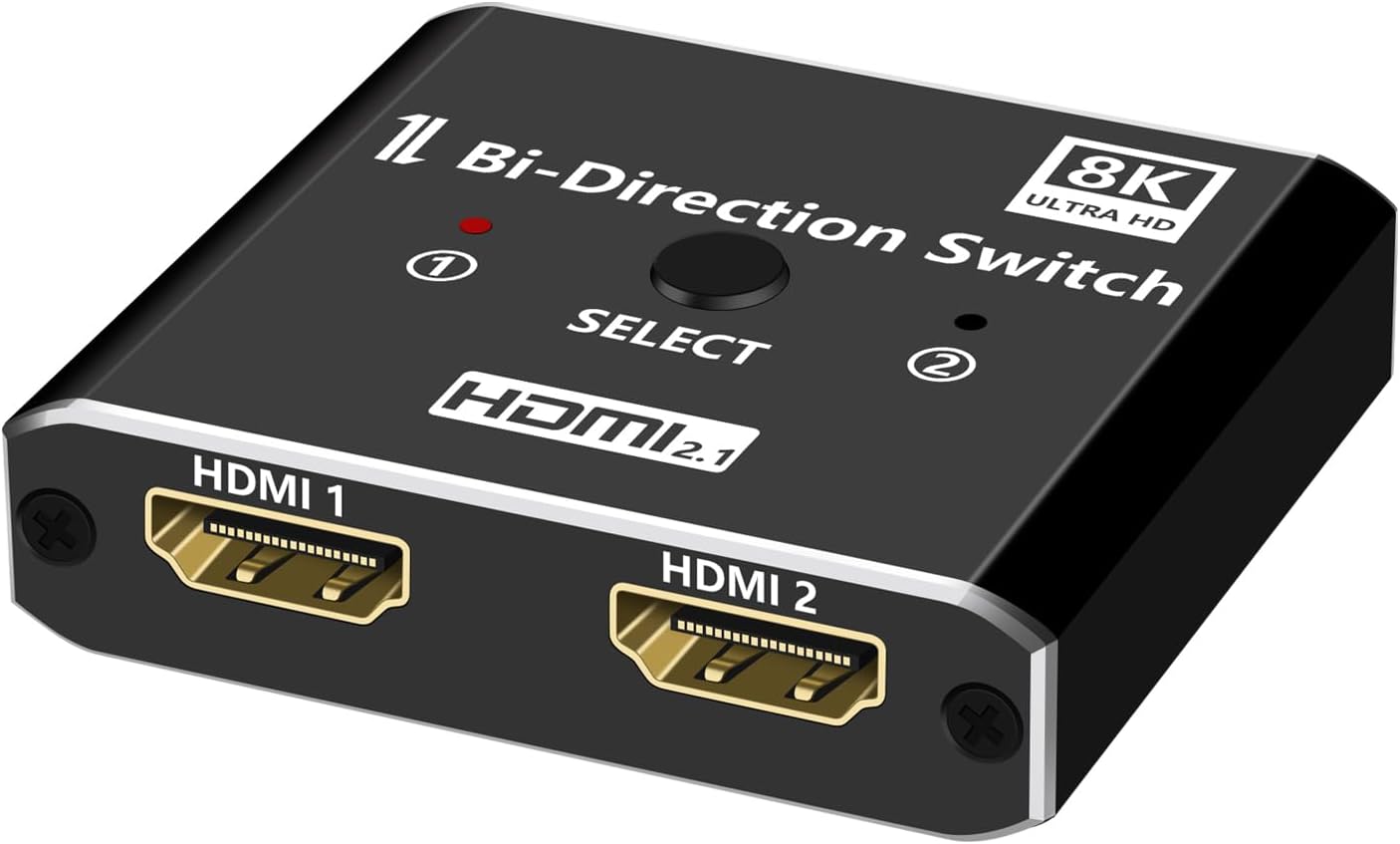 XinYaa 2.1 8K@60Hz 4K@120Hz 2 1 HDR10+ 48 3D Dolby PS5/4 B0X HDMI Switch, Aluminum HDMI Switcher in Out, HDM I Splitter