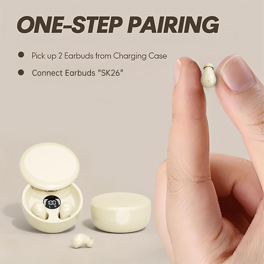 MSHUKCOE 5.4 Mini Invisible Headphones Bluetooth True Wireless Hidden in-Ear Earphones Sport Audio Earbud,Comfortable