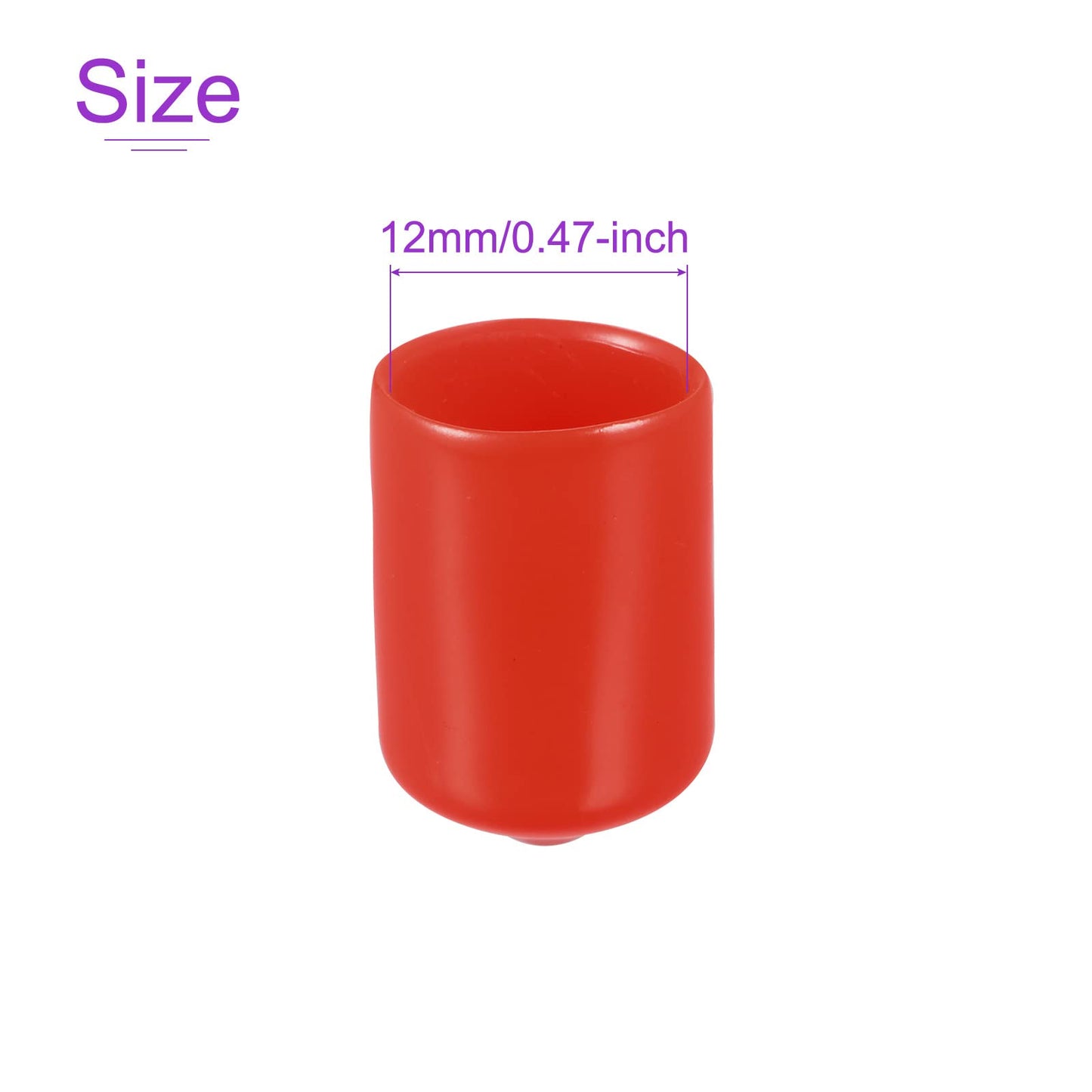DMiotech 20 Pack 1/2"(12mm) ID Red Screw Thread Protectors Rubber End Caps Bolt Covers for Screw Bolt Furniture Pipe
