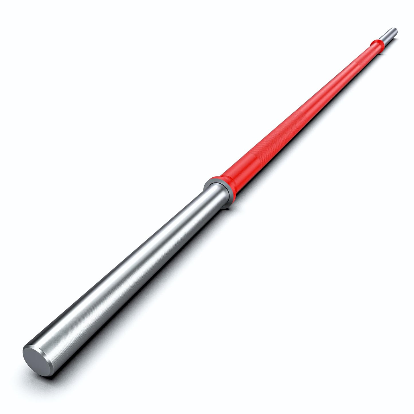 TECHNOAGE 6FT Olympic Barbell for Strength and Weightlifting Training, 1 Inch Olympic Bar Barbell for Squat, Curl, Deadlift, Bench Press, Overhead Press, Hip Thrust, 350LBS Capacity(Red&Silver)