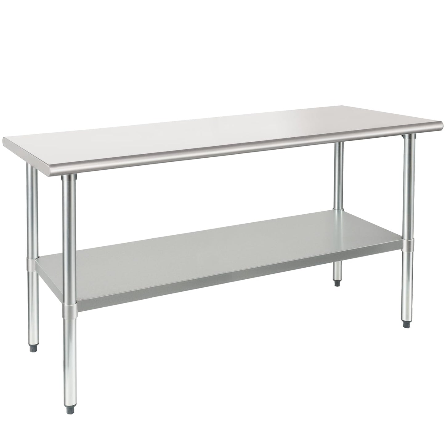 HARDURA Stainless Steel Table 24X60 Inches with Undershelf and Galvanized Legs NSF Heavy Duty Commercial Prep Work Table for Restaurant Kitchen Home and Hotel