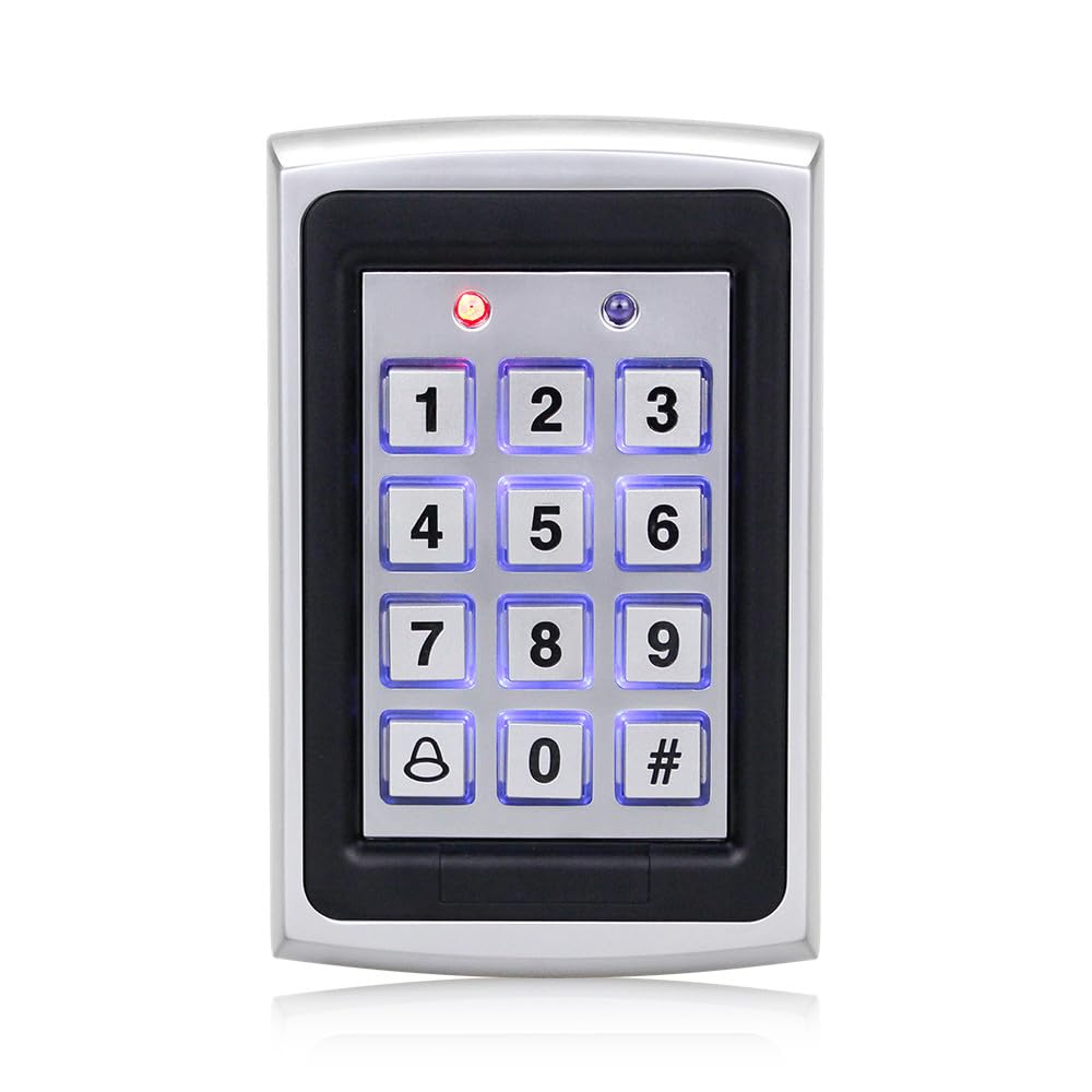 FusyTuly Zinc Alloy Access Control Kit, 280kg/600lb Magnetic Lock, Power Supply, Exit Button, 15 ID Keyfobs, 125kHz Card/PIN for Home Office