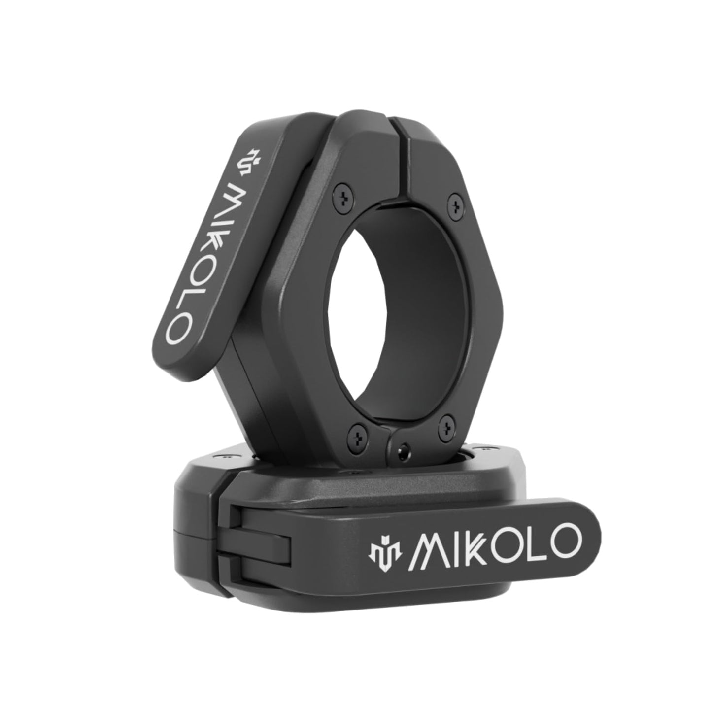 Mikolo Barbell Clamps,2-Inch Olympic Barbell Clips with Anti-Slip TPR Lining and Quick Release for Home and Gym Use(Magnetic Black)