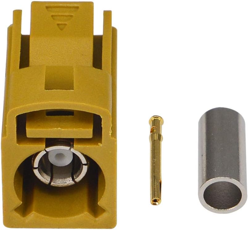 RG174 RG316 5PCS GPS telematics or Navigation RF Coax Connector Fakra K Crimp Jack Female Yellow Adapter for Cable
