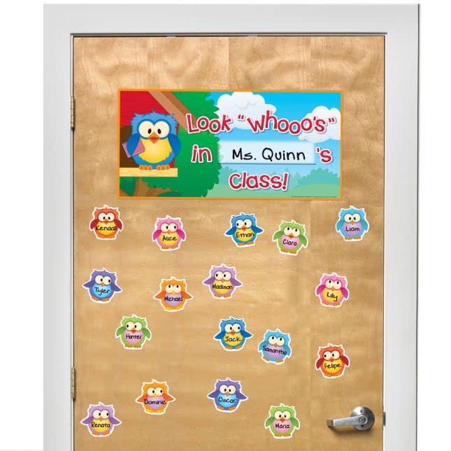 Really Good Stuff EZ Stick Owl Friends Door Sign and Student Name Pieces