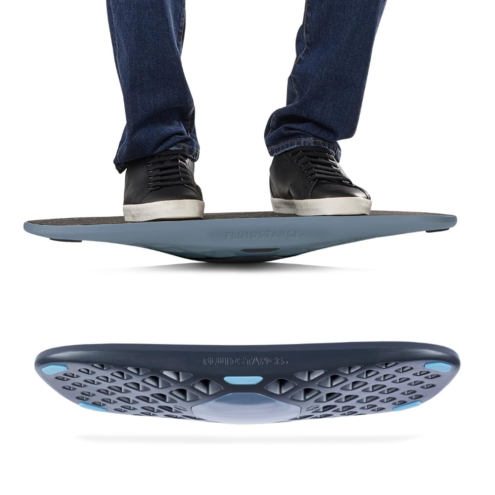 FluidStance Adult Balance Board for Standing Desk - Anti Fatigue USA Made 360 Degree Rocker Wobble Board as Exercise Equipment to Increase Focus & Movement - Sustainable Anti-Slip Plane Standing Board
