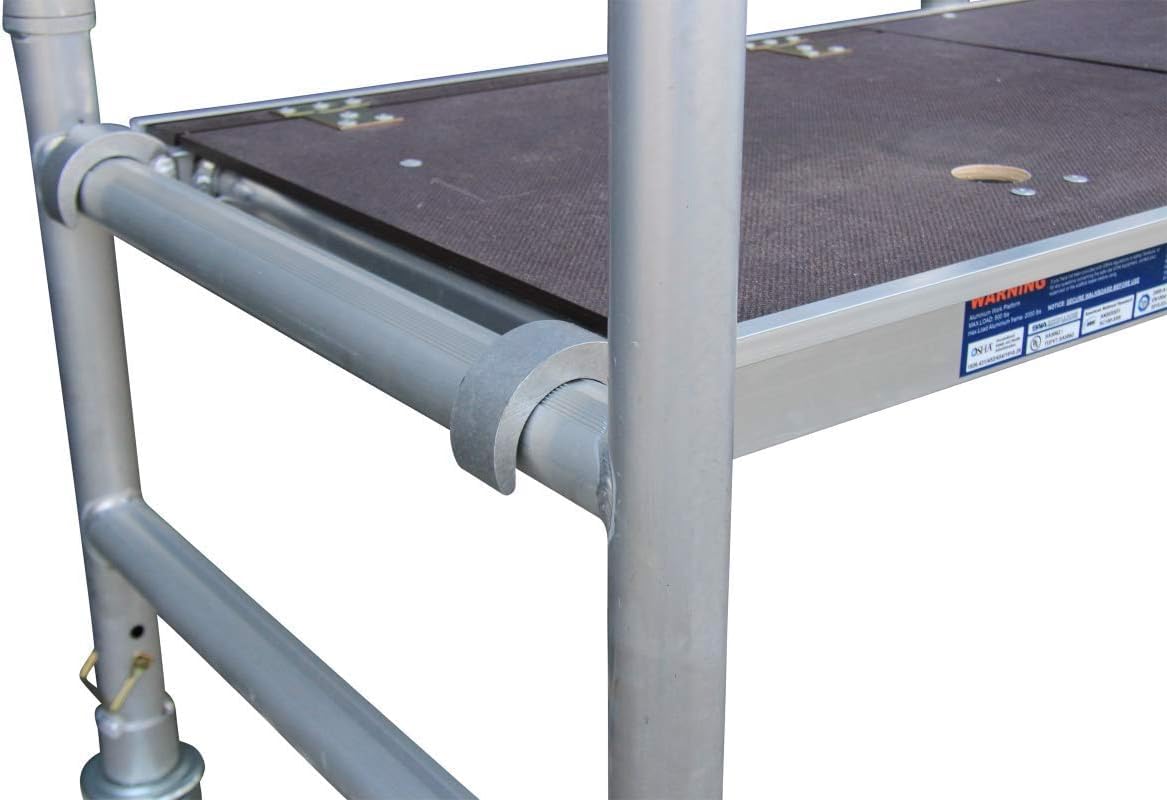 ASC Group A-Line Aluminum Scaffold Basic | Folding Tower with Hatch | 500 lbs Load Capacity | 3'2" Platform Height - 9'8" Working Height | Multipurpose Scaffolding