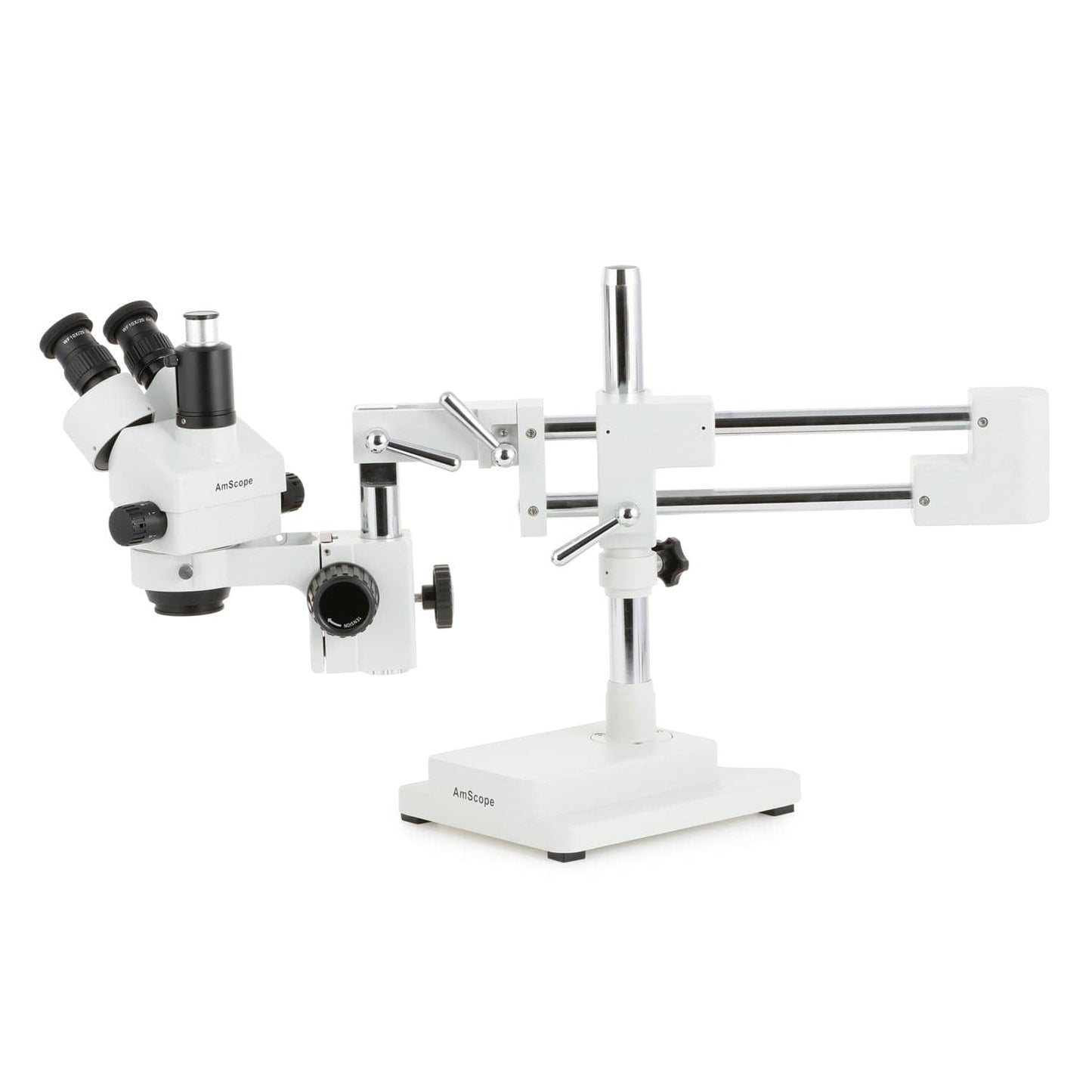 AmScope SM-3T-54S-5M Digital Professional Trinocular Stereo Zoom Microscope, WH10x Eyepieces, 7X-45X Magnification, 0.7X-4.5X Zoom Objective, 54-Bulb LED Light, Single-Arm Boom Stand, 110V-240V, Includes 5MP Camera with Reduction Lens and Software