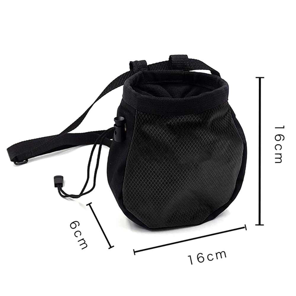 YERGOFE Climbing Chalk Bag for Rock Climbing - with Chalk Ball - Adjustable Black Chalk Bag Bouldering for Rock Climbing Equipment