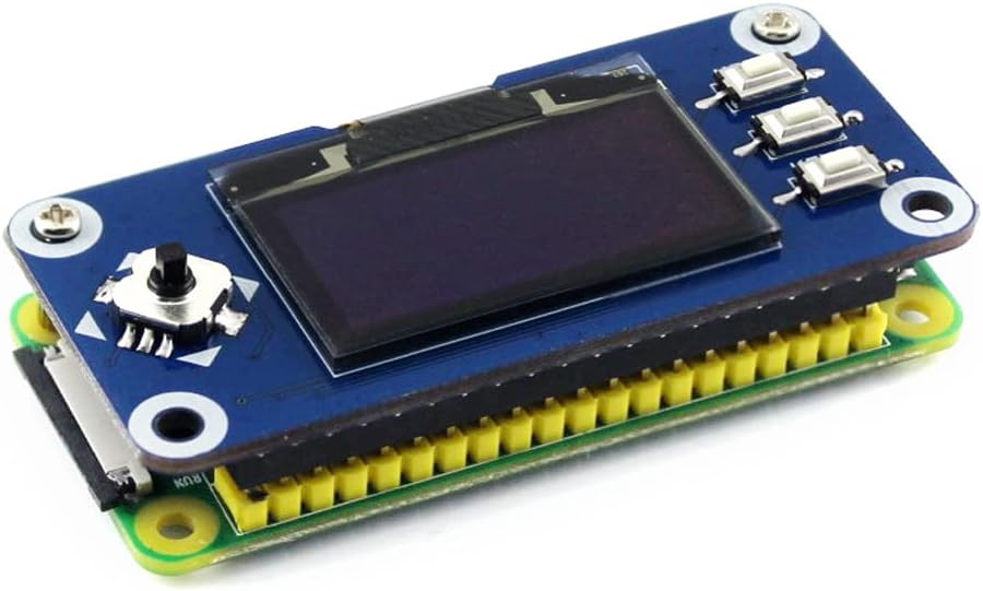 1.3inch 128x64 Communicating I2C Waveshare OLED Display HAT for Raspberry Pi Pixels with Embedded Controller via SPI