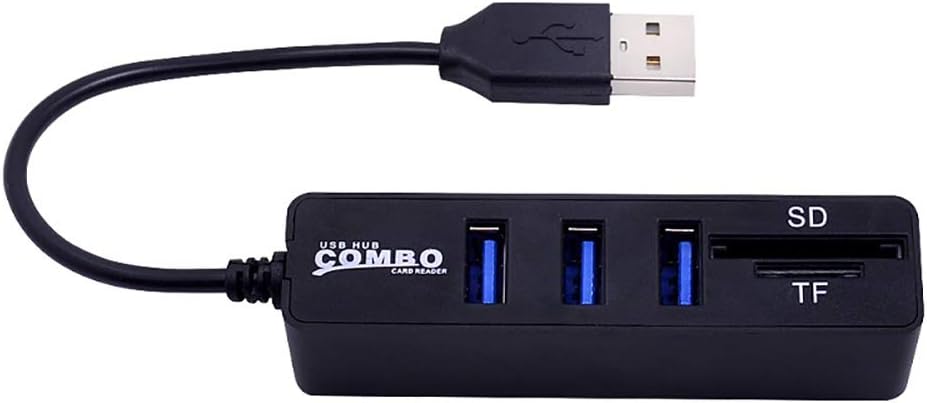 AkoMatial 3 2.0 Portable High Speed Multifunction Ports USB SD/TF Card Reader Hub Adapter Splitter Combo for Computer