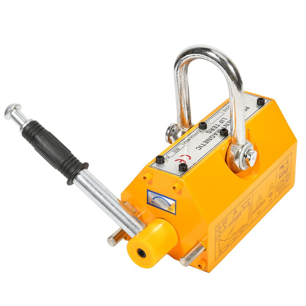 SCITOO - Permanent Magnetic Lifter Heavy Duty Steel Lifting Hoist Crane Tool 1320LB 600KG