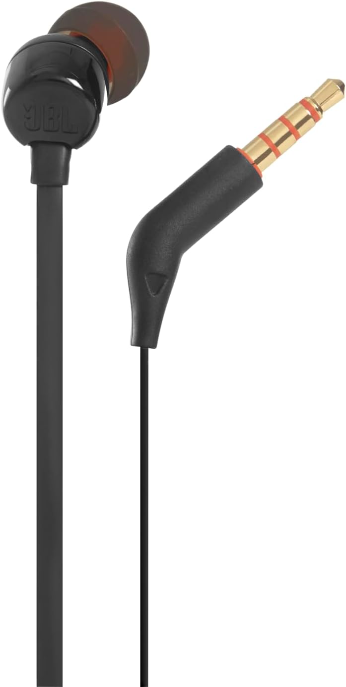 110 1-Button JBL Tune - Wired in-Ear Headphones with JBL Pure Bass Sound, Remote, Microphone and Tangle-Free Flat Cable