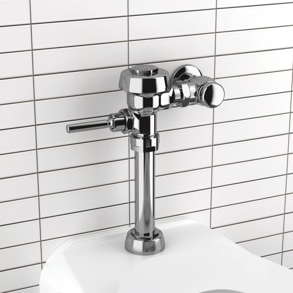 Sloan Royal 110 Exposed Manual Water Closet Flushometer, 3.5 GPF Manual Flush Valve - Single Flush Non-Hold-Open Handle, Fixture Connection Top Spud, Polished Chrome Finish, 3010100
