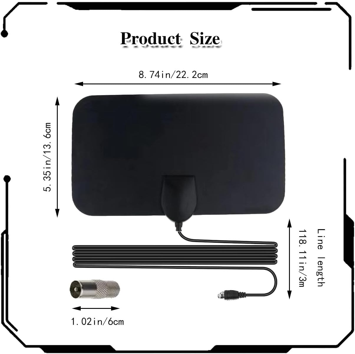 ZBJBinCH 4K 200 Indoor TV Aerial Antenna, TV Antenna, Booster with Strong Signal, HD Digital Antenna with Miles Long