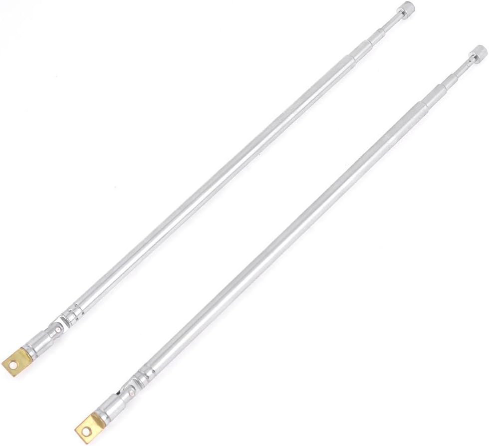 E-outstanding 1 62.5cm 24.6" 4 Pair AM FM Radio Universal Antenna, Length Section Telescopic Stainless Steel