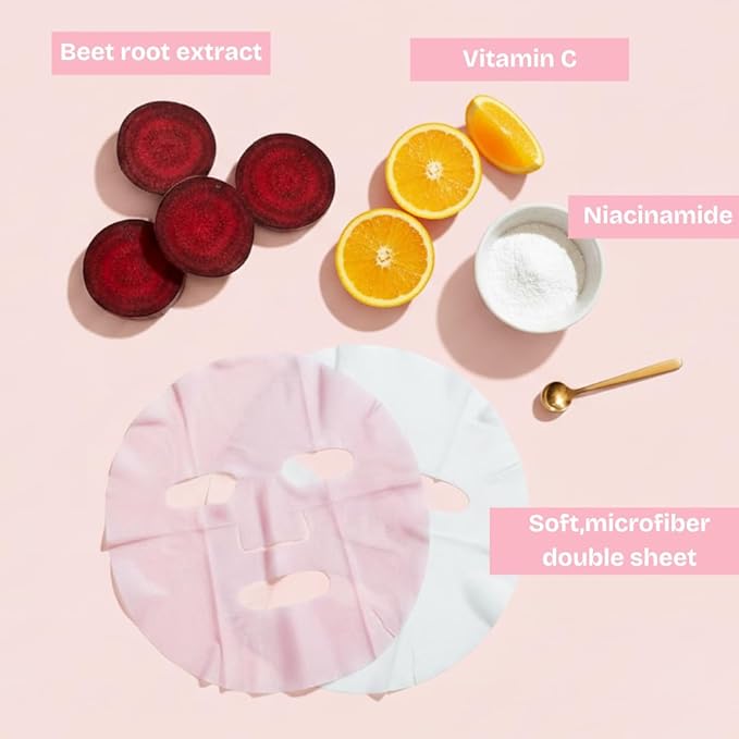 FACETORY K Beauty Face Mask Skin Care ??Radiance & Hydration Sheet Mask for Radiant Skin (5 Pack) | Bachelorette Favors & Girls Night Must-Have