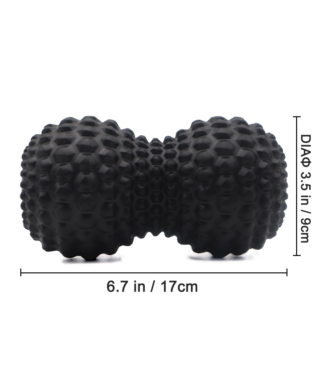 KITWILD Peanut Massage Ball, Double Lacrosse Massage Roller Ball for Deep Tissue Muscle Massage, Physical Therapy, Myofascial Release, Muscle Knots, and Yoga Therapy (Black)