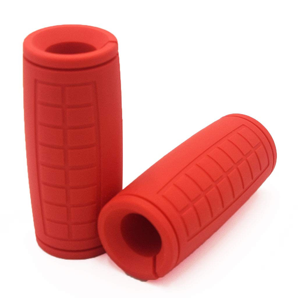 qibylift Pull Up Thick Bar Adapter, Weight Grips Bar Fit for Standard Barbell - Dumbell Handles, Silicone Rubber Barbell Grips for Weight Lifting Cable Attachments & Fitness Training (Red)
