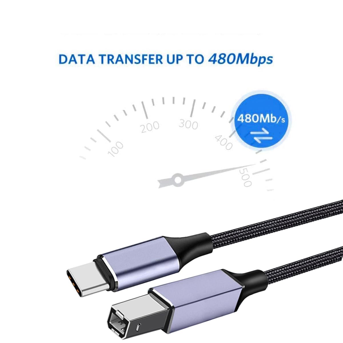 Generic 3ft,USB USB C Printer Cable B to USB C Cable Compatible with MIDI, Piano, MacBook Pro, iPad Pro, HP Canon