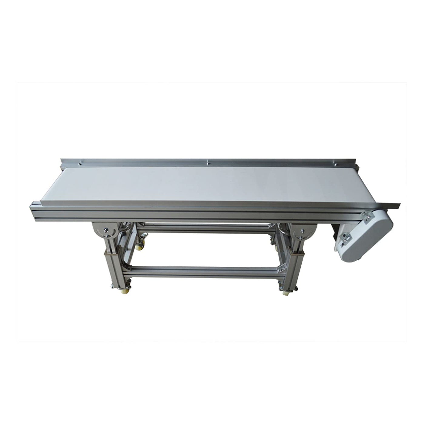 BREVELTION 59inch PVC Belt Conveyor Industrial Transport Equipment Height Adjustable 110V 120W White