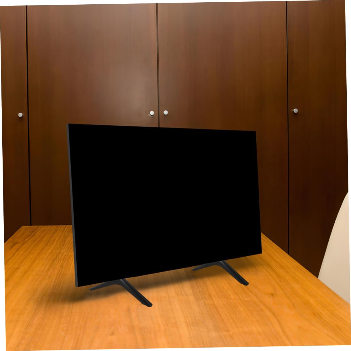 DECHOUS Sturdy Aluminum Low Profile TV Stand - Modern White Design for Living Room