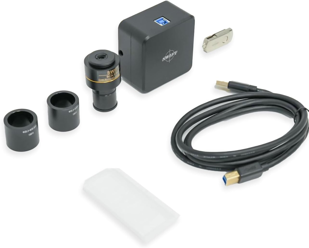 Swiftcam 25 Megapixel Camera for Microscopes, with Reduction Lens, Calibration Kit, Eyetube Adapters, and USB 3.0 Cable, Compatible with Windows/Mac/Linux