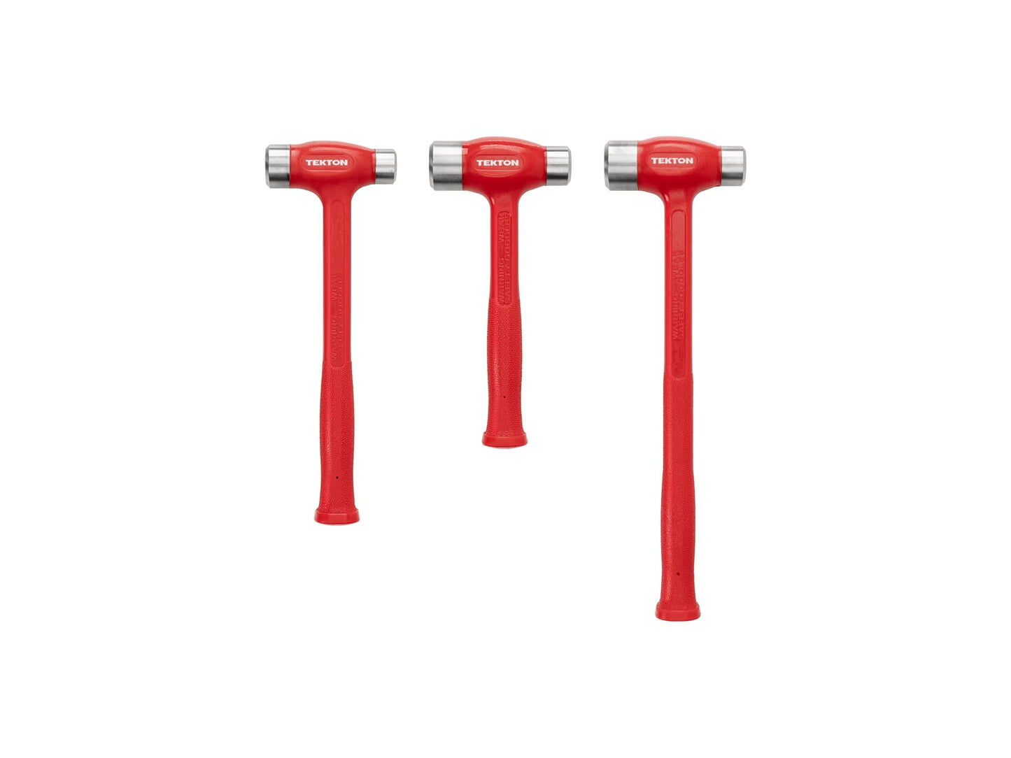 TEKTON Flat Steel Face Dead Blow Hammer Set, 3-Piece (36, 43, 50 oz.) | HDB94001 | Made in USA
