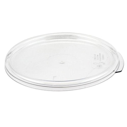 Cambro RFSCW2135 Camwear 2-Quart Clear Round Food Storage Container with Cambro RFSCWC2135 Clear Round Lid