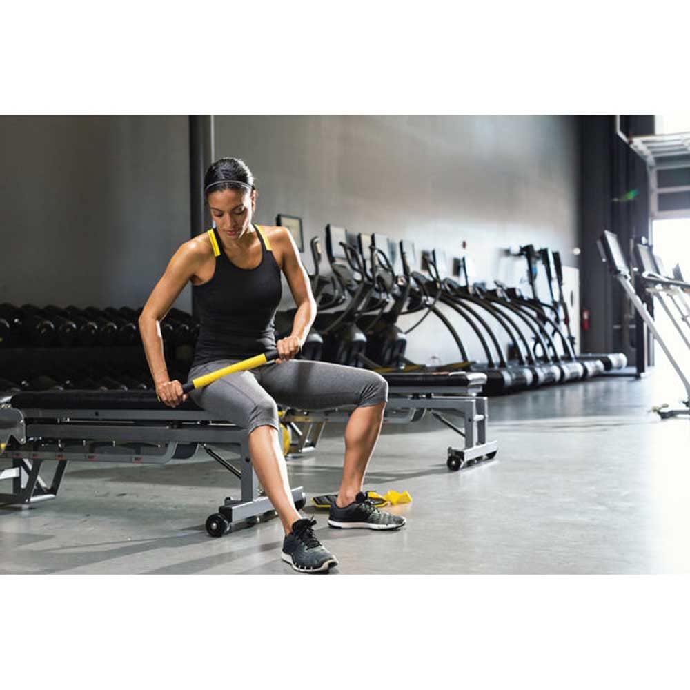 SKLZ Massage Bar Handheld Muscle Roller Massage Stick for Physical Therapy, Original Size , Yellow/Black , 20"