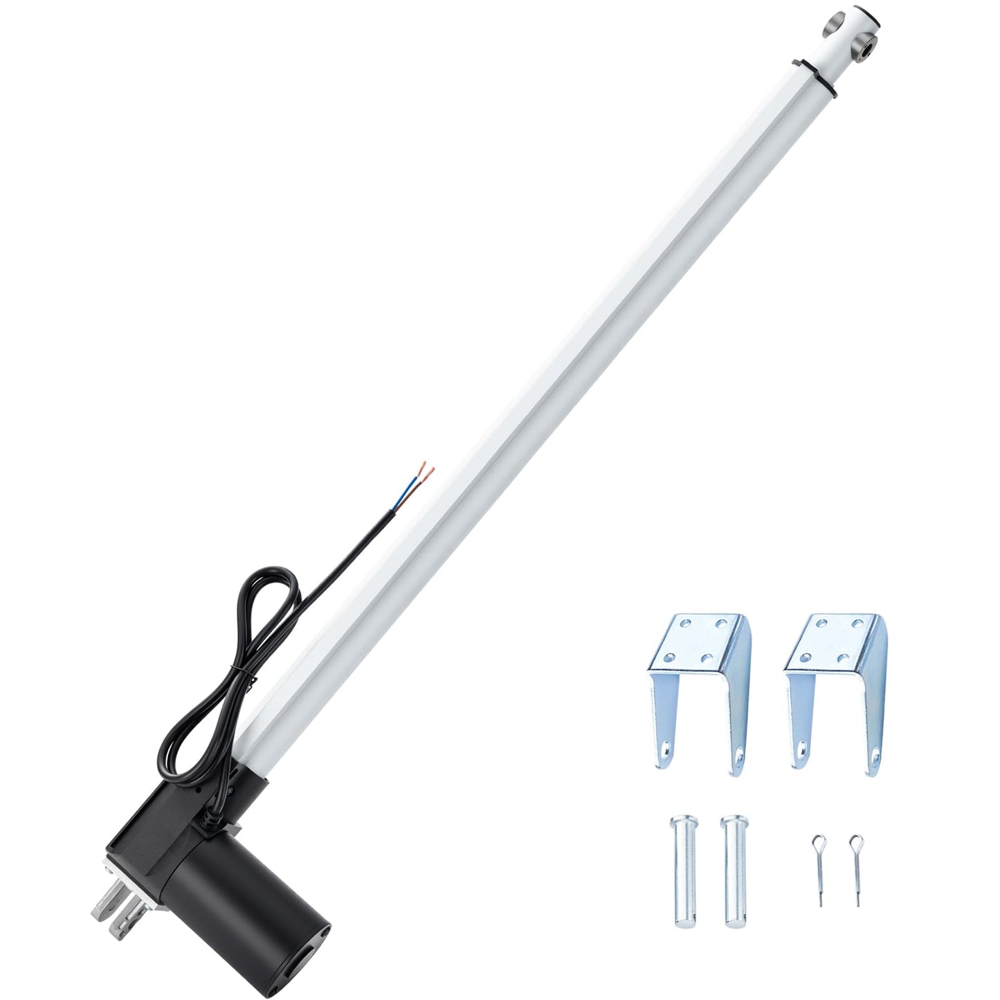 JQDML 24 Inch Stroke 8000N/1700lbs Heavy Duty Linear Actuator 12V Speed 0.157"/sec High Force IP43 Electric Actuator with Mounting Brackets,for Electric Lifting System, Electric Bed,Electric Door