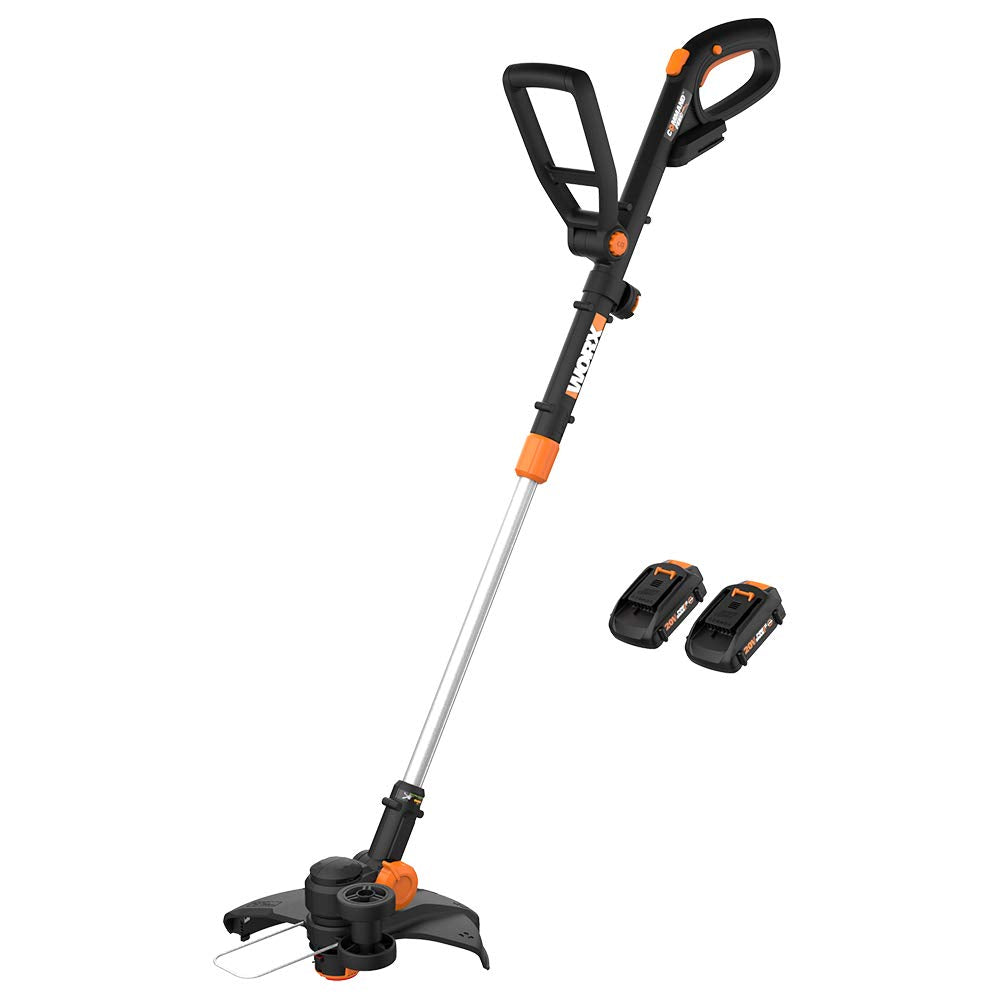 WORX 3 in 1 Cordless String Trimmer/Lawn Edger/Mini Mower, 12" Electric Weed Wacker with Command Feed, 20V Weed Eater with 5.5 LBS, 2 Batteries & Charger Included, WG170