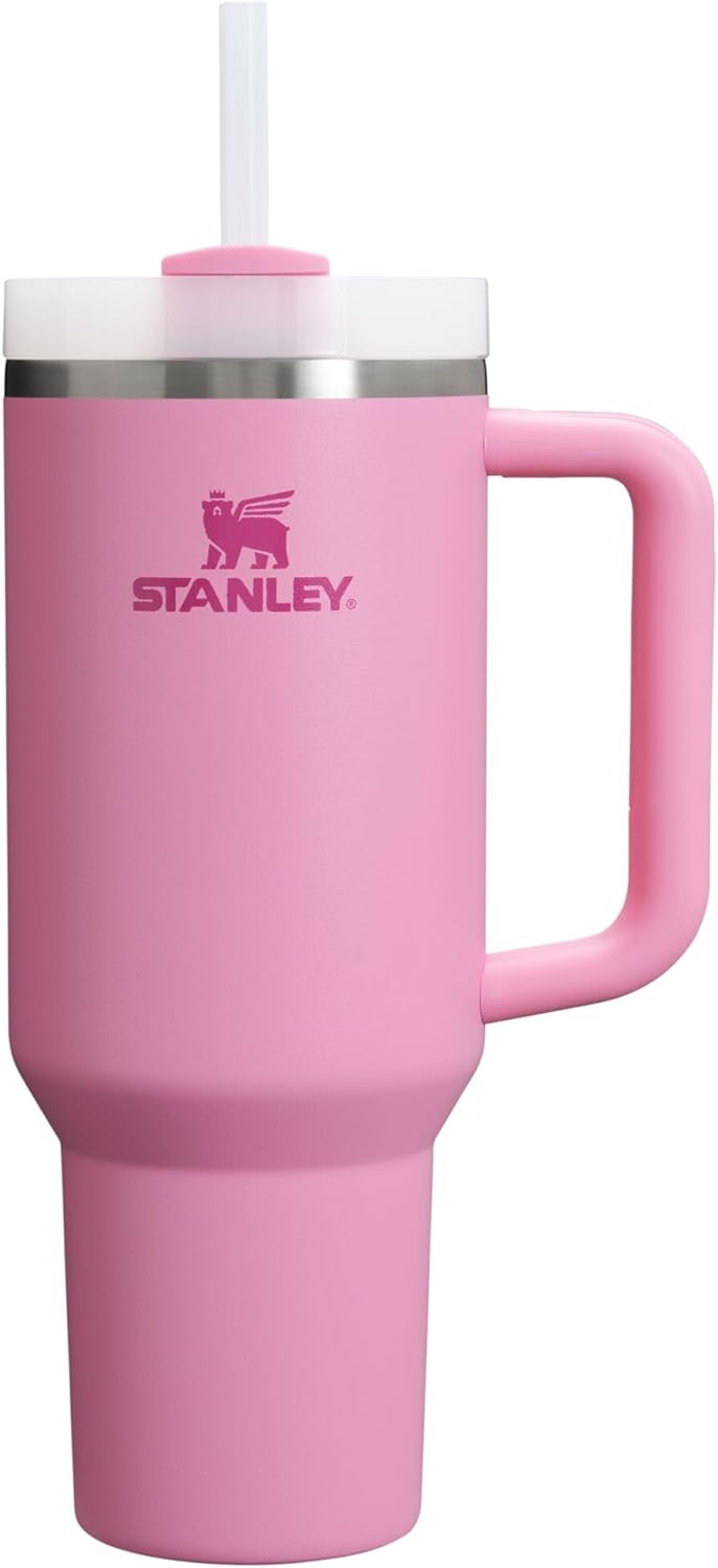 STANLEY Quencher H2.0 Tumbler - 40 oz Insulated Stainless Steel Cup with Handle & Straw | BPA-Free | Peony