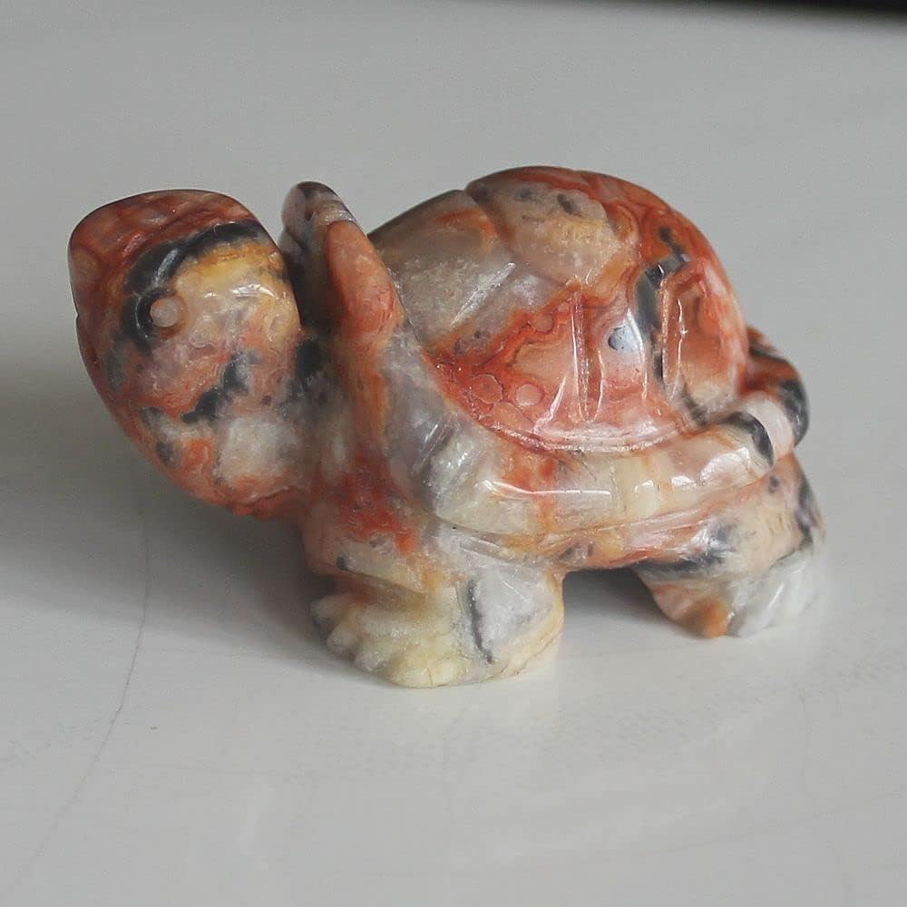 Skiennix Hand Carved Gemstone Crystal Quartz Turtle Figurine | Unique Home Decor Accent
