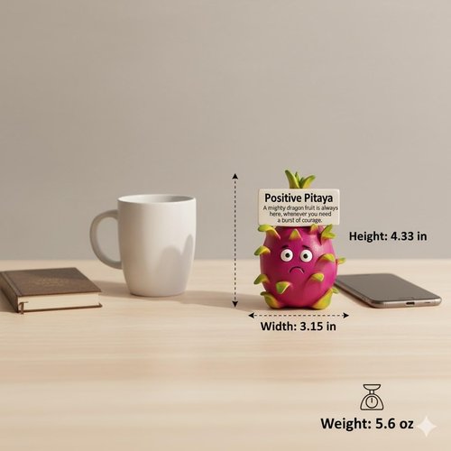 iStatue Positive Pitaya Figurine - Mighty Dragon Fruit Desk Decor | 4.3'' Unique Resin Gift for Courage & Strength